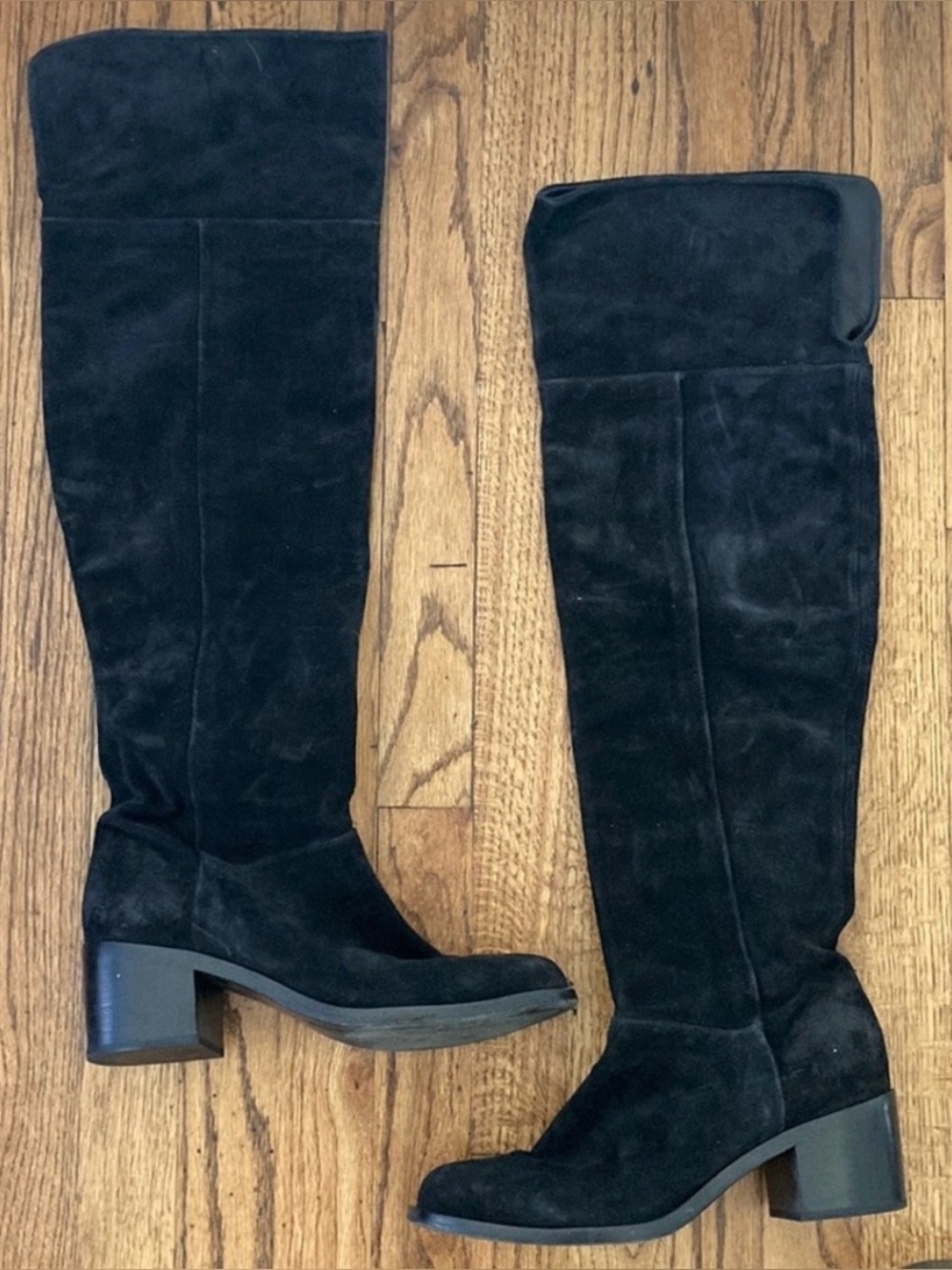 Rag & Bone Women's Black Suede over the knee Block Heel Boots